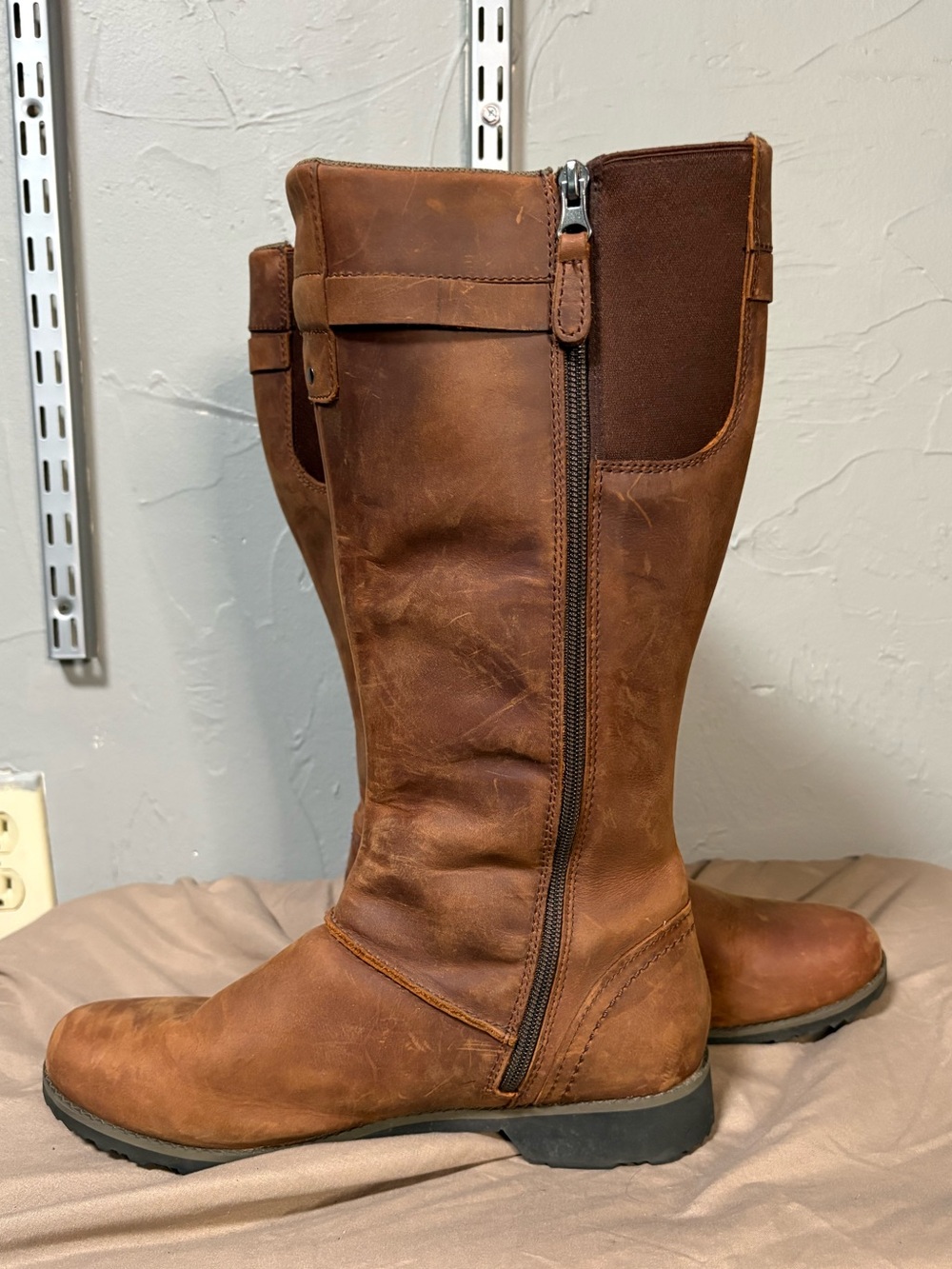 Eddie Bauer Chestnut Leather Tall Pull-On Boots - Picture 2 of 16